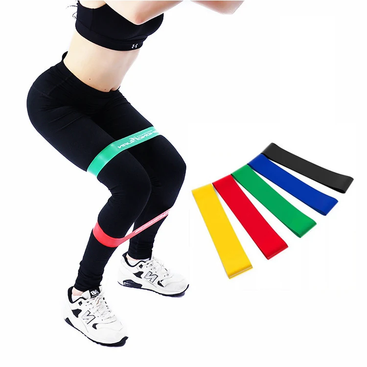 
Eco friendly fitness gym exercise red black custom elastic latex glute leg hip resistance band 