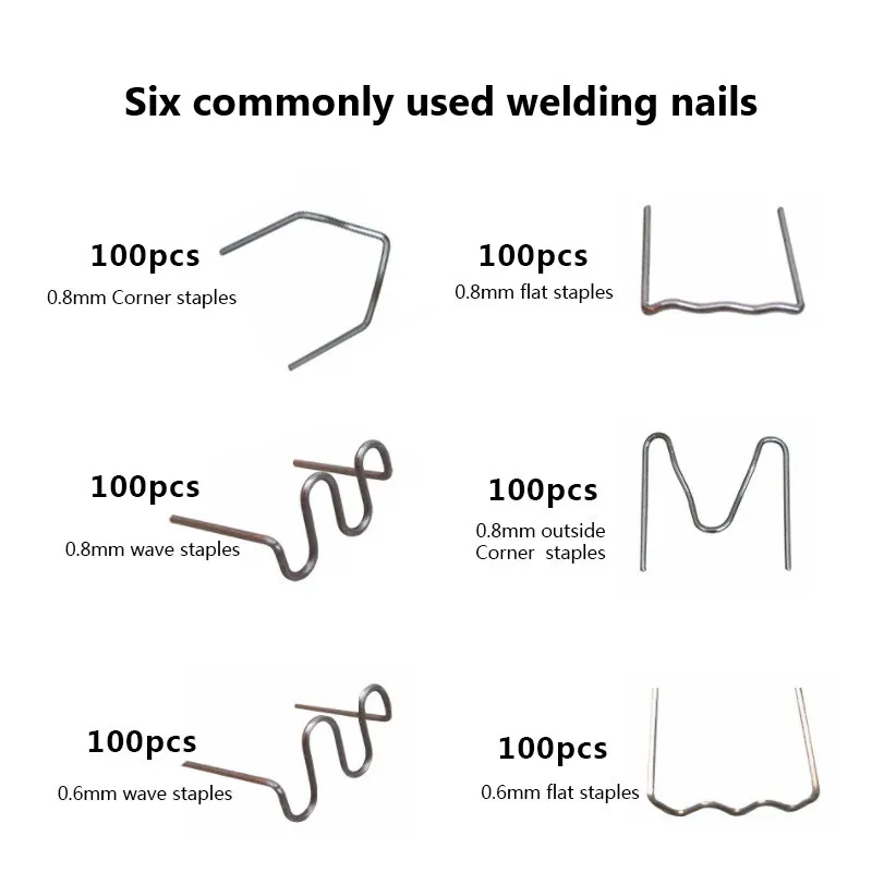 600pcs Staples Welding Rods Bumper Repair Welding Wire for Car Bumpers Dashboards Lamp Holders Plastics Supplies 0.8mm 0.6mm