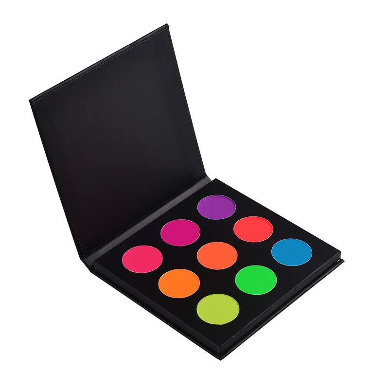 
Oem Wholesale Cosmetics No Label Logo Neon Makeup Vegan Single Custom Pigment Glitter Custom Private Label Eyeshadow Palette 