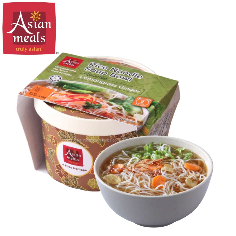 Rich In Aroma Rice Noodle Soup Bowl with Lemongrass Ginger Halal Instant Healthy Soup Brand For Homecook And Ready To Cook