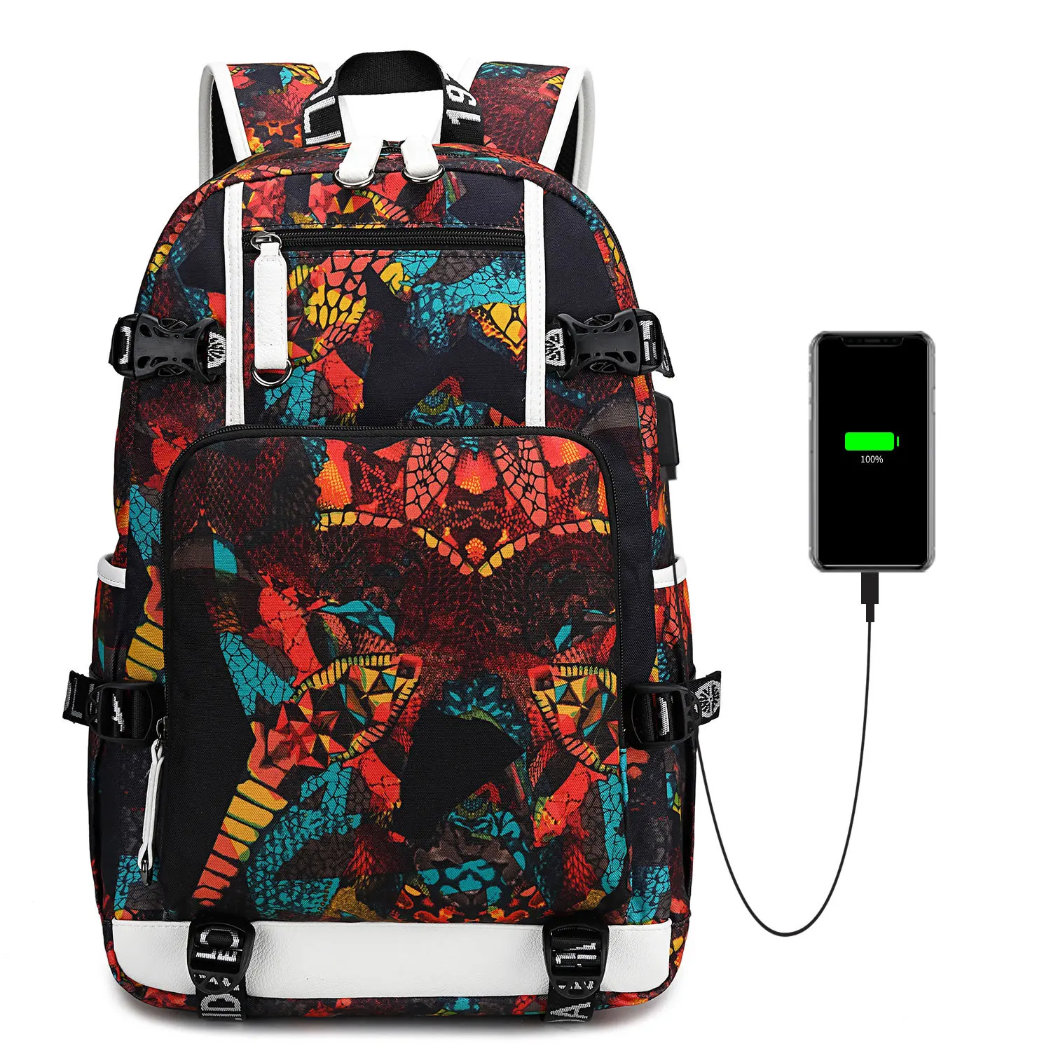 Twinkle New Fashion Students High School Bags Heat Transfer Printing Backpack Waterproof Laptop Backpack Leisure Travel Backpack