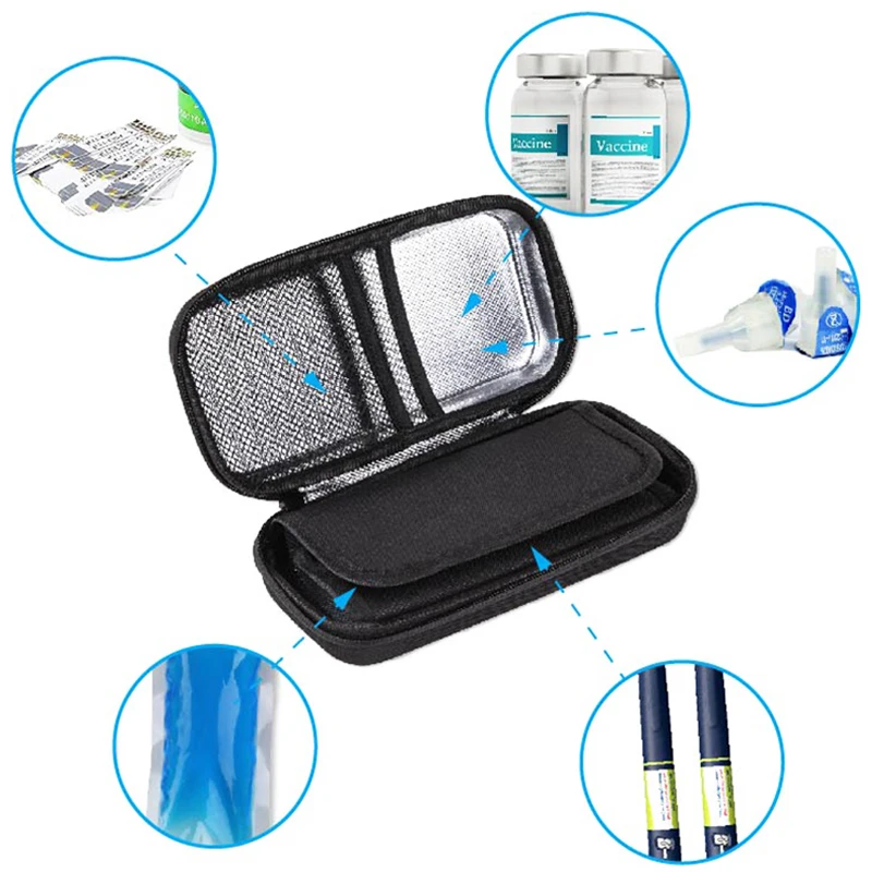 HongJun custom insulin case travel waterproof shockproof thermometer cooler bag Cold temperature insulin case