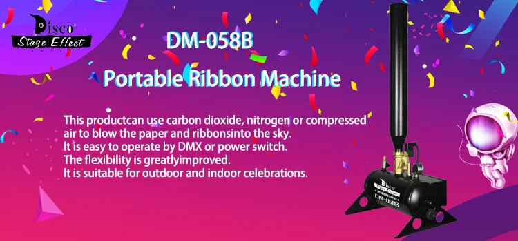 With Remote Control Electric Portable Ribbon Cannon DMX Confetti Machine for DJ Party, Celebration,Gender Reveal