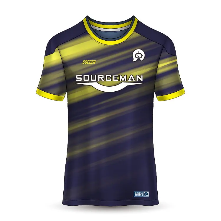 Custom Men Youth Dark Blue Black And Red Stripe Collared Embroidered Sublimated Soccer Jersey Practice Football Shirt Polo Trade