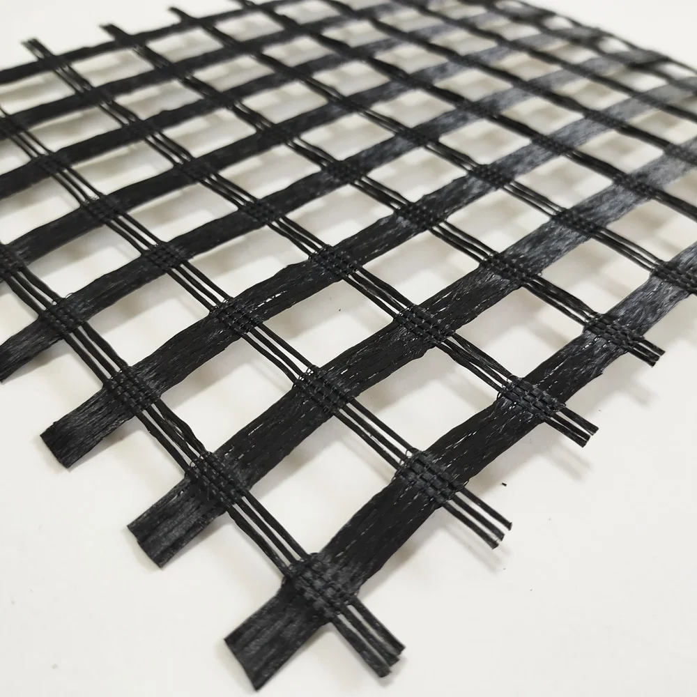 glass geogrid 50kN/m coated bitumen and aspalt used in pavement