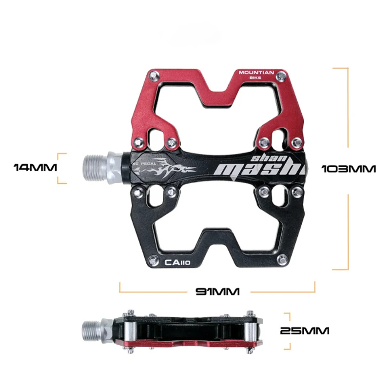 High quality cycling non-slip road bike pedal wholesale bicolor aluminum alloy mtb bicycle pedal