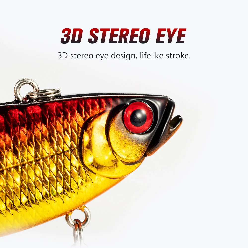 New 60mm 12g Deep Diving bionic Vib Fishing Lure Swimbait Lead on Mouth Custom Hard Bait Sinking VIB Fishing lure