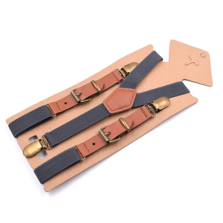 Solid Color Men Women 3 Clips Suspenders Y Back Adult Brace Adjustable Colorful Elastic Suspenders