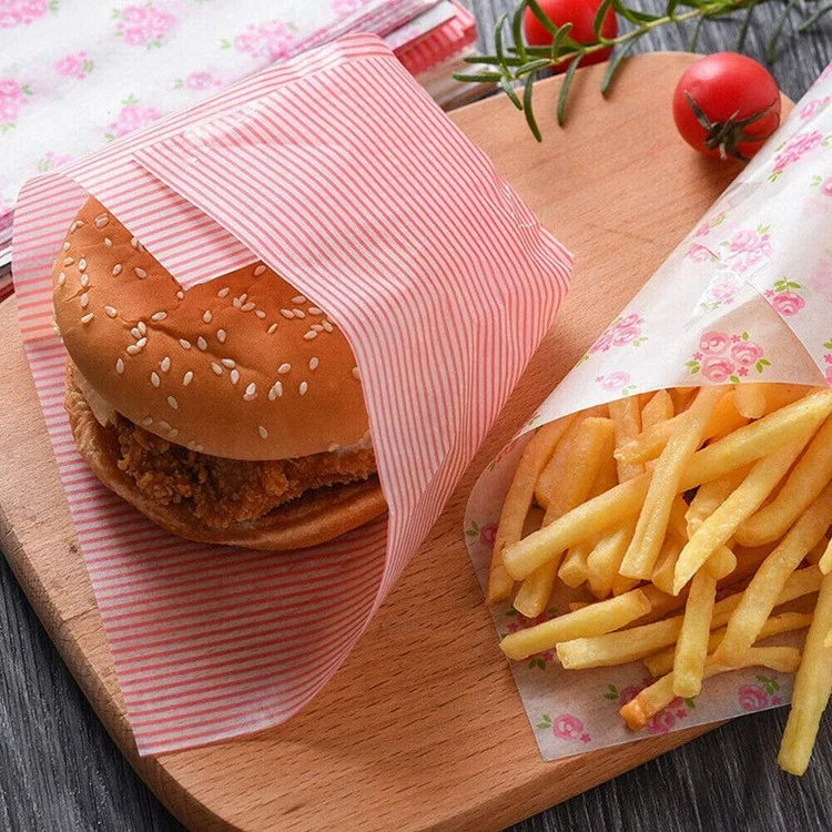logo printed aluminum foil laminated paper hamburger wrapper