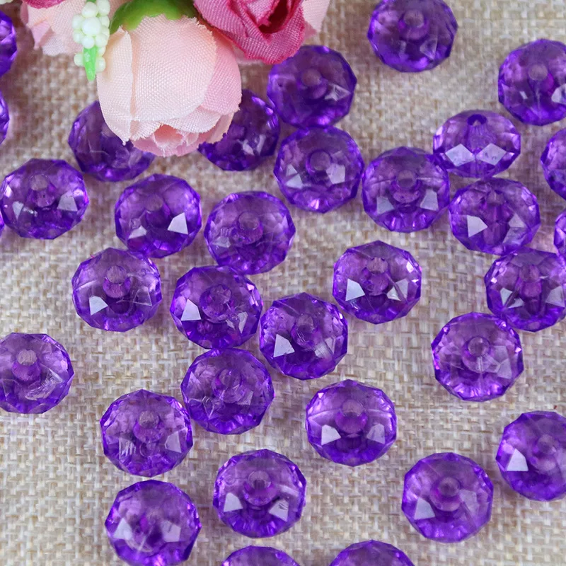 Wholesale Acrylic transparent wheel beads flat beads imitation crystal bracelet