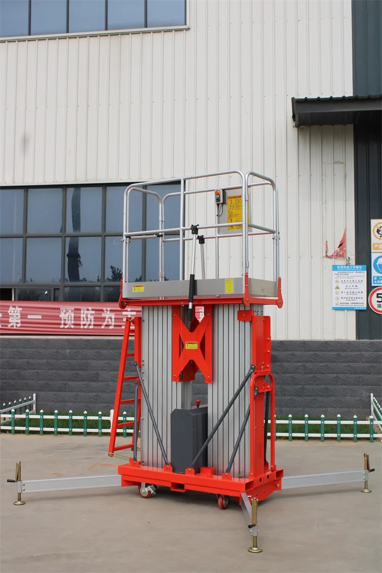 GTWY2 Professional Warehouse 8m 10.4m 12m 14m 16m Manual Hydraulic Double Masts Vertical Aerial Platform Lift