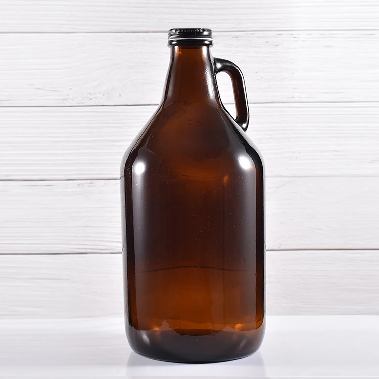 new arrive 64oz food grade amber fresh milk glass bottle with sealing ring for home