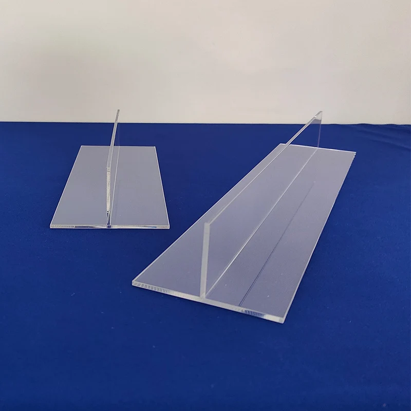 Upright T Shape Clear Acrylic Divider Plastics T Shape Clear Acrylic Shelf Divider Perspex Drawer Divider with Open End