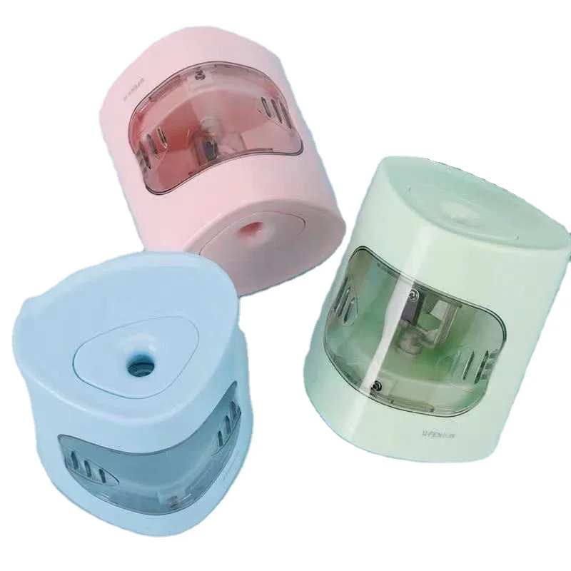 Wholesale Stationery Electric Pencil Sharpener Manual Battery Operated Safe Design Dual Power  for student