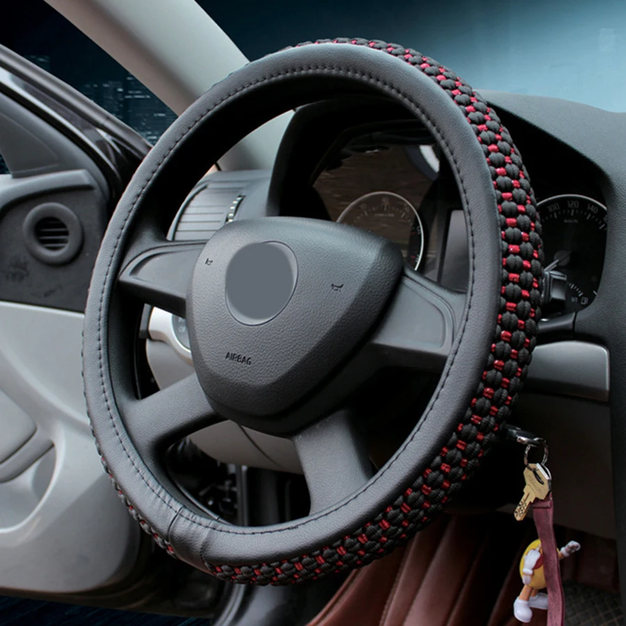 High Quality Anti-Slip Breathable 38cm Auto Car SUV Steering Wheel Cover