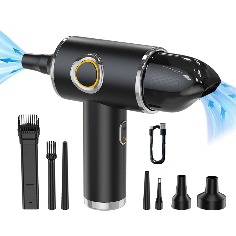2023 latest design handheld wireless 90000rpm vacuum cleaner computer keyboard blowing and sucking 2 in1 air duster