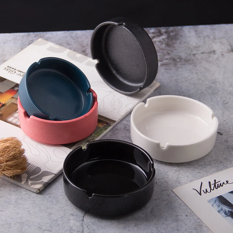 Factory Eco Friendly Glazed Colorful Custom Logo Modern Golden Ash tray Ceramic Car Cigar Ashtray Outdoor For Office