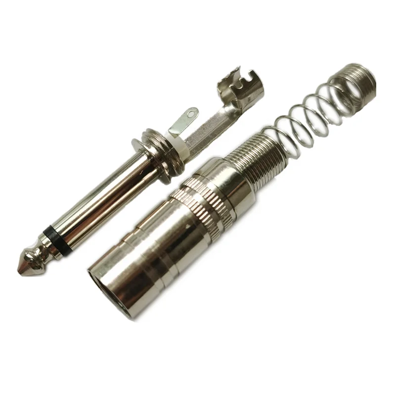 1/4-Inch 6.35mm TS Male Mono audio Plug Solder Type For Guitar/Instrument Speaker/Microphone Patch Cable