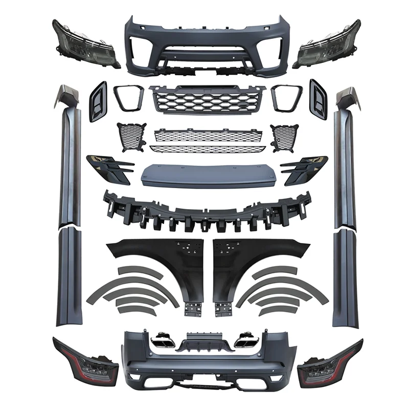 
Body kit include front rear bumper assembly fender headlight taillights side skirt for RANGE ROVER sport upgrade 2018 SVR model 