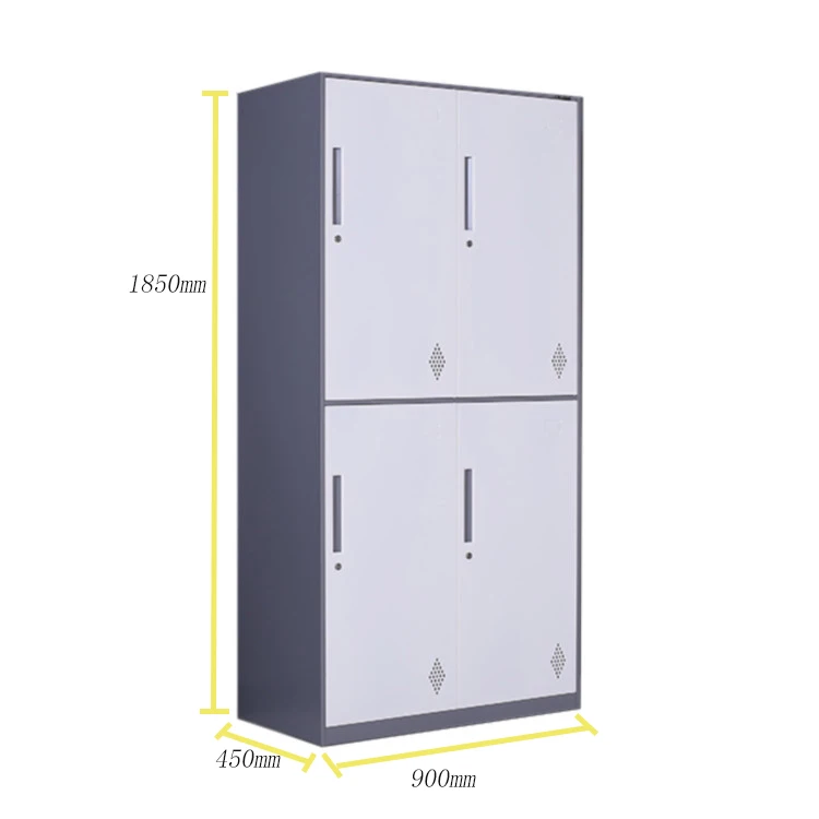 Дешевая мебель, стальной шкафчик с 4 дверцами, запираемый, школьный шкаф для студентов, шкаф для тренажерного зала, шкаф для хранения, гостиница, дом