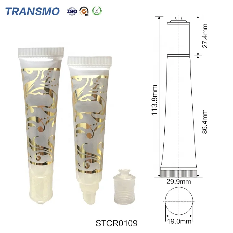 Eco friendly mini lipgloss tubes custom logo lip oil squeeze empty lip gloss tubes lip balm packaging