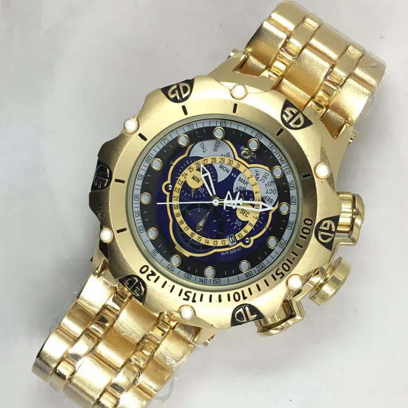 Мужские кварцевые часы Invi 2022 Золотая указка круглый модный спиральный циферблат с одной застежкой большой