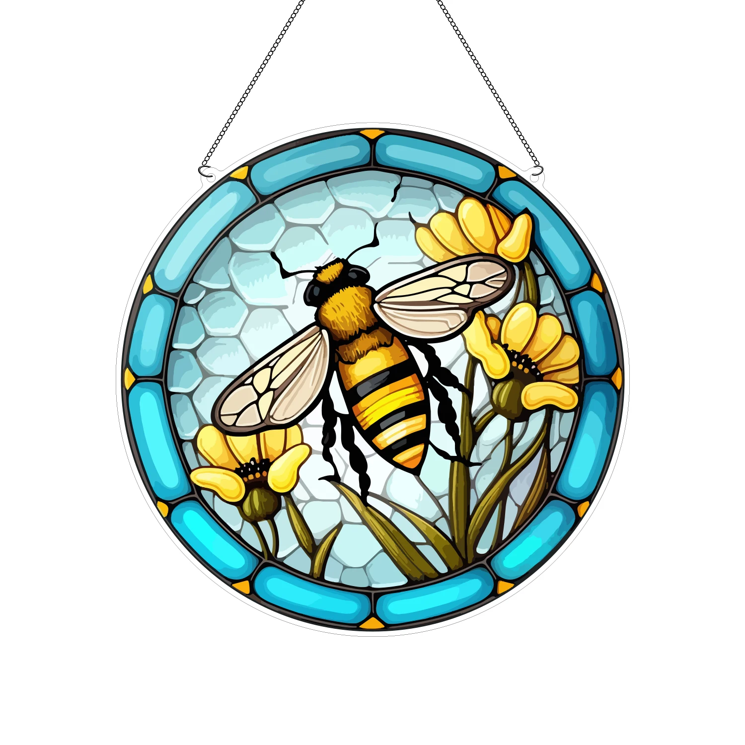 TLB Factory Custom Cute Little Bee Acrylic Round Pendant Window Wall Outdoor Garden Decorative Pendant Can Be A Gift To Teachers