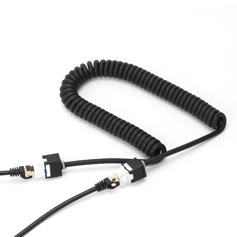 Cat5e Cat6 RJ45 network Curly Spiral Cord Coiled Ethernet Patch Cable