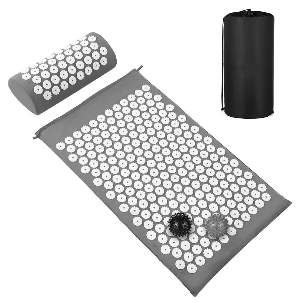 Acupressure Mat and Pillow Set  Acupuncture Yoga Cushion for Back and Neck Pain Relief, Relieve Your Stress and Sciatic Pain