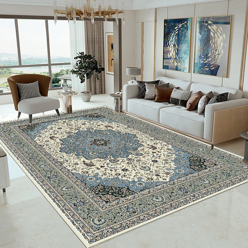 Hot Sell 3D Printed Carpet Custom Manufactures Golden Diamond Velvet Mat Home Persian Washable Shiny Area Carpet and Rug