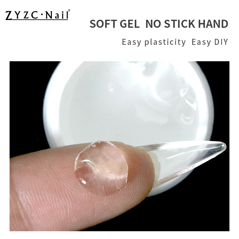 2023 Hot selling PVC Solid Soft Nail Clear UV Gel DIY  Non Sticky 3D Carving Soak Off Gel Polish