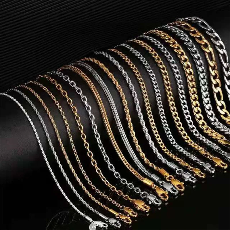 Wholesale Hip Hop Fashion Jewelry Slim Width Custom Logo Franco Chains Gold Rope Chain 14k