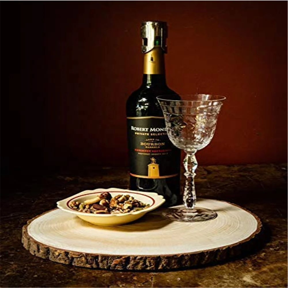 Wholesale rustic rounds durable unfinished paulownia tree slabs  storage wooden slices tray