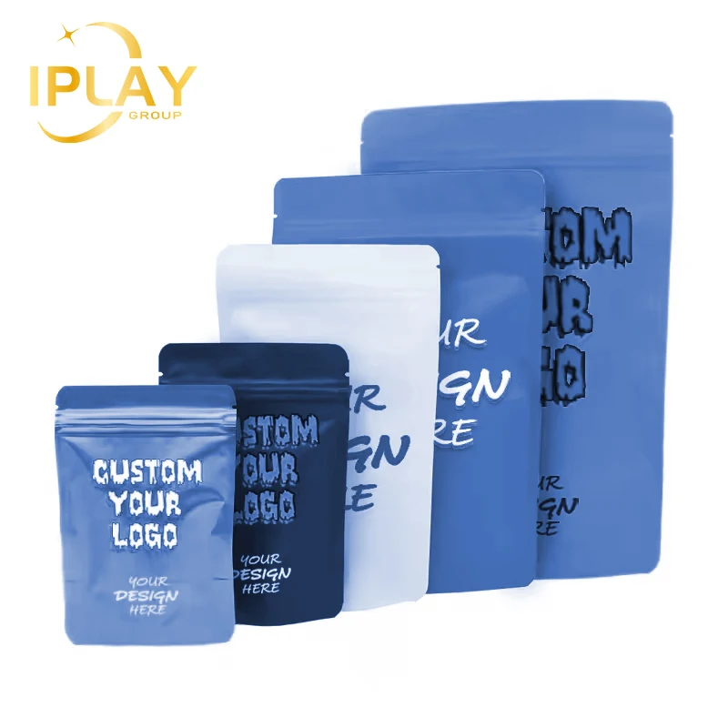 Free Sample Resealable Zipper Packaging 3.5 g Mylar Bags Stand Up Pouch Smell Proof Candy Tea Powder Food Grade CR Flat Bag