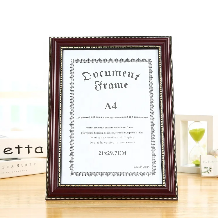 Wholesale wood frame PS foam photo frame A3/A4 wall hanging certificate picture frame
