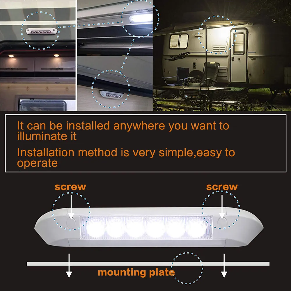  Amomd 12V 1.6W IP67 Waterproof Led Porch Flood Light