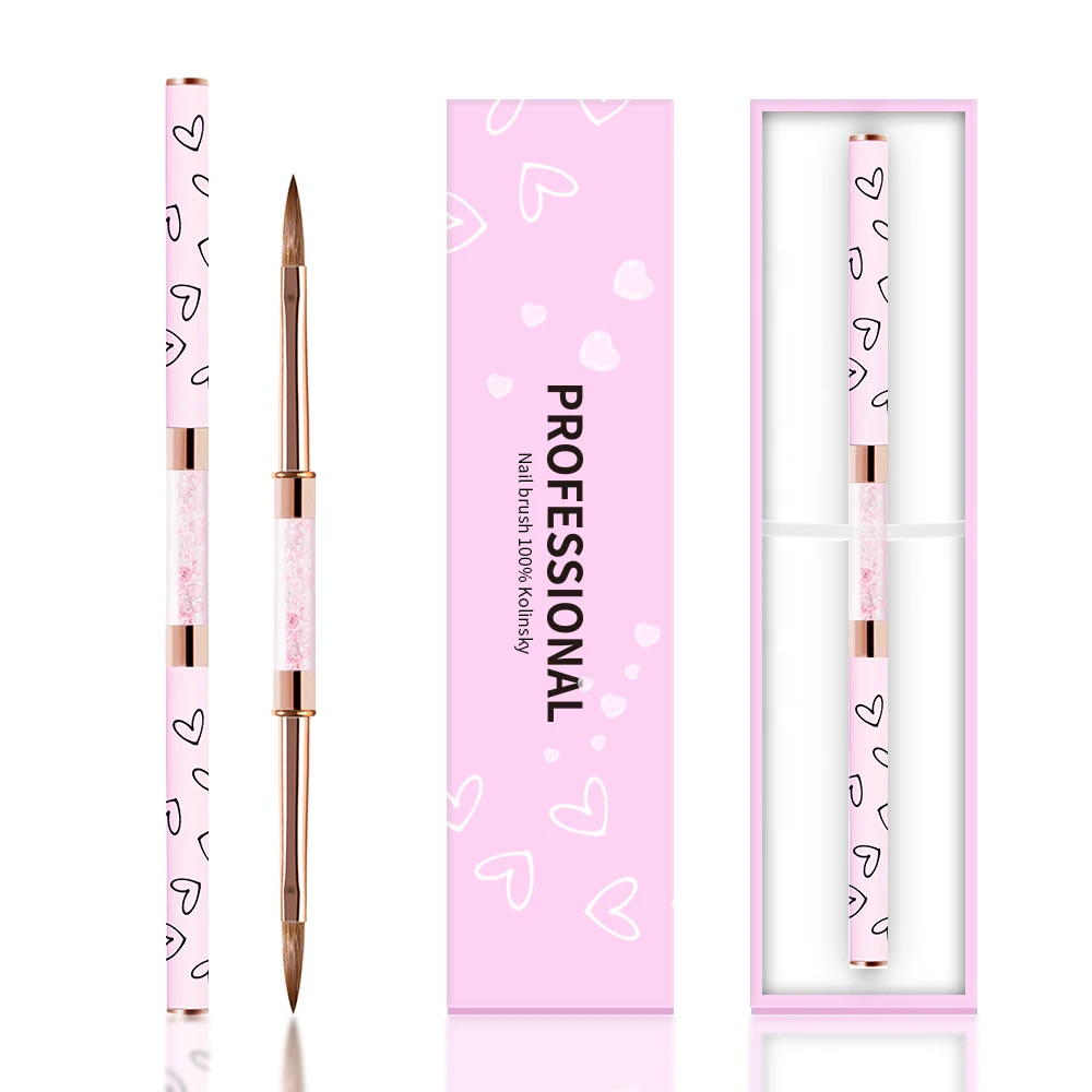 GUYO Double Head 100% Pure Kolinsky Acrylic Brush For Nail Art Accept Custom Logo