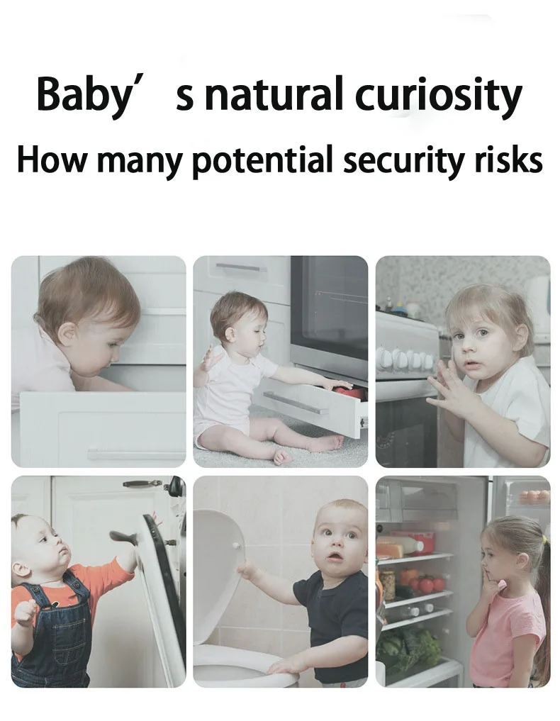 Custom-made high-quality child safety lock drawer safety buckle anti-treasure grip door latch lock