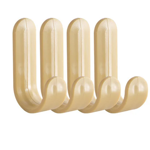 Factory Wholesale Home J-Shape Nail-Free Pasting Plastic Hook Behind Household Door Hangers For Hat Keys Kitchenware