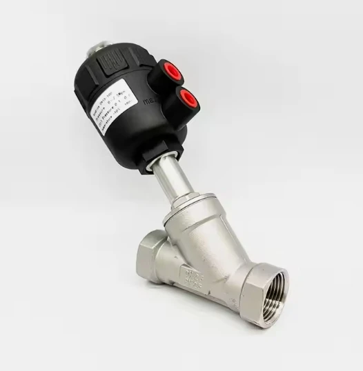 SS304 SS316L Y-shaped Stainless Steel head plastic head Pneumatic Steam Valve Screw Thread Automatic Control Angle Seat Valve
