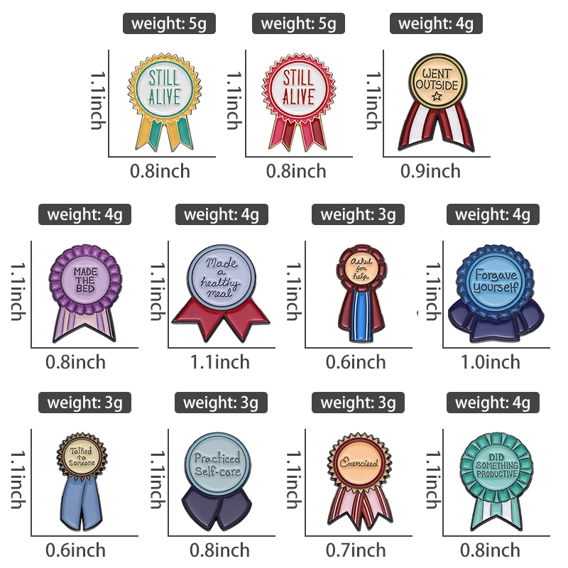 11 Styles Bowtie Badge Funny Medal Enamel Pins Still Alive Went Outside Slogan Lapel Pin Brooches Clothes Backpack Jewelry Gift