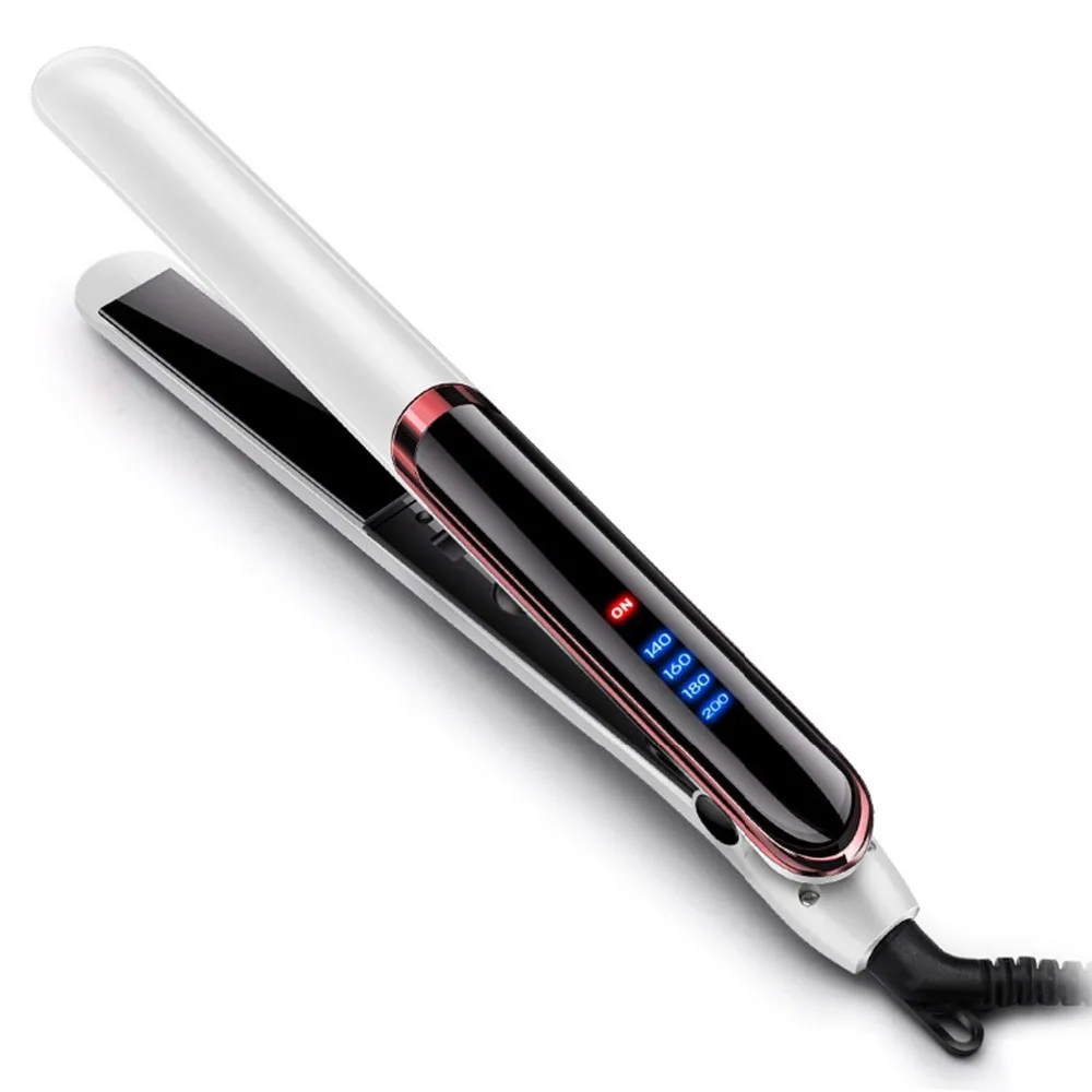 LED Display 2 In 1 Hair Straightener Comb Curler Hair Roller Ceramic Flat Iron Hair Brush