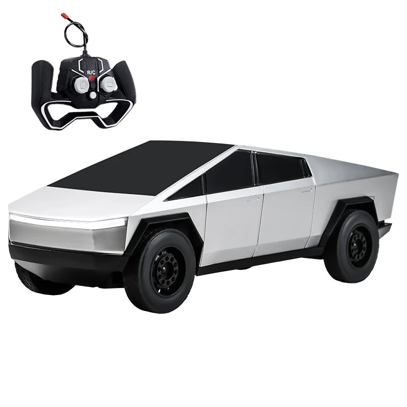 Dual Battery 1:14 Cybertruck RC Drift  Car Silver High-Speed On-Road Remote Control Car For Boy Birthday Christmas Gift Toy