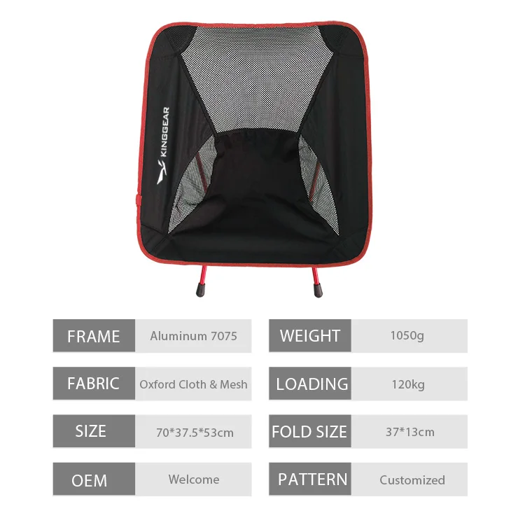 Wholesale Custom Adjustable Foldable Aluminium foldable outdoor camping chair For Fishing