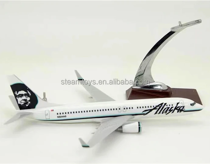 32CM Resin Aircraft Model 1/144 Boeing 737-800 Alaska Airlines USA B737 Plane Model Accept OEM Custom Logo