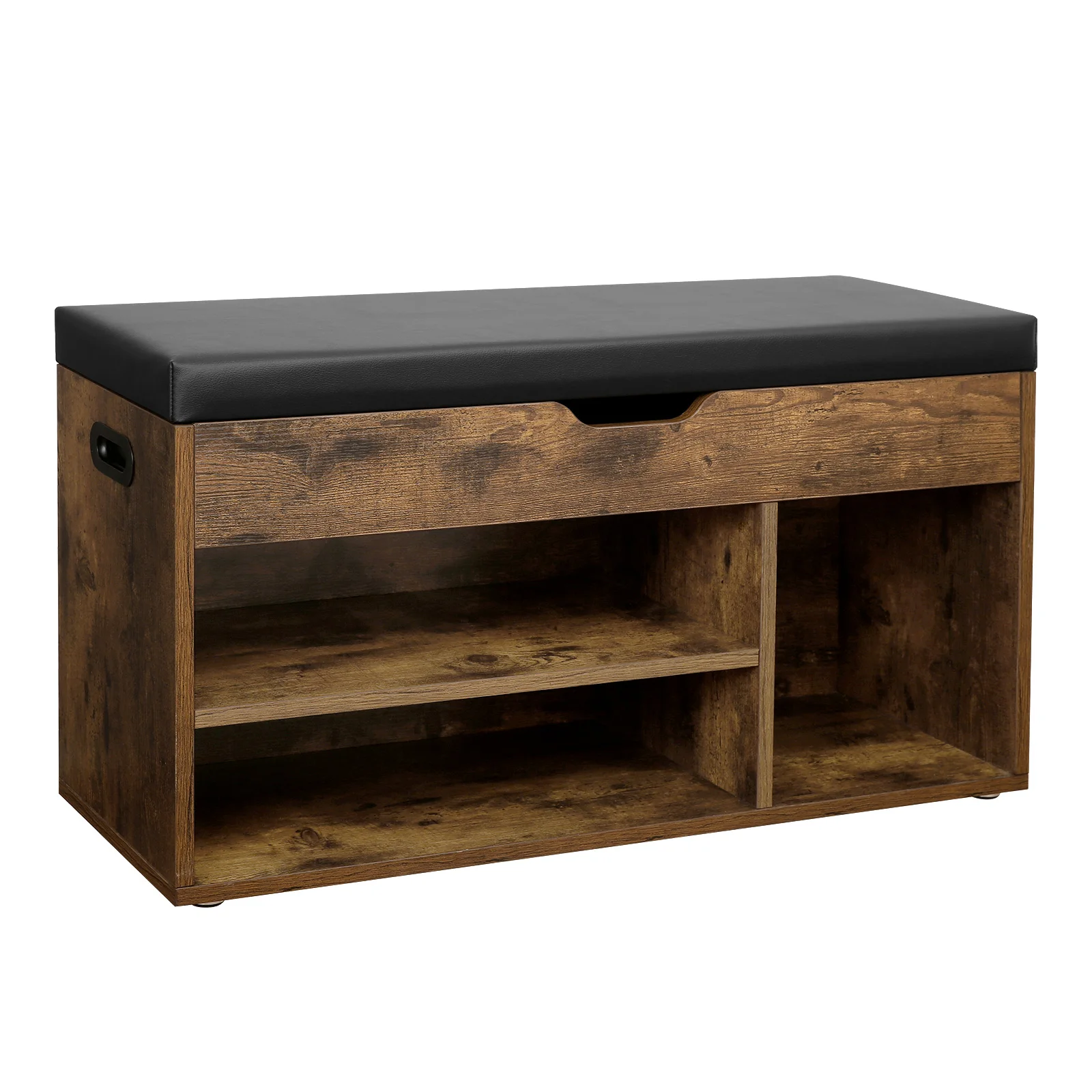 Rustic brown 2-tier industrial shelf entrance wooden shoe rack bench storage outdoor Italian