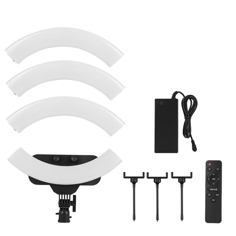 18inch Light Ring Light 3 Modes Folding Professional Audio Photographic Lighting Bi-Color with Remote Stand