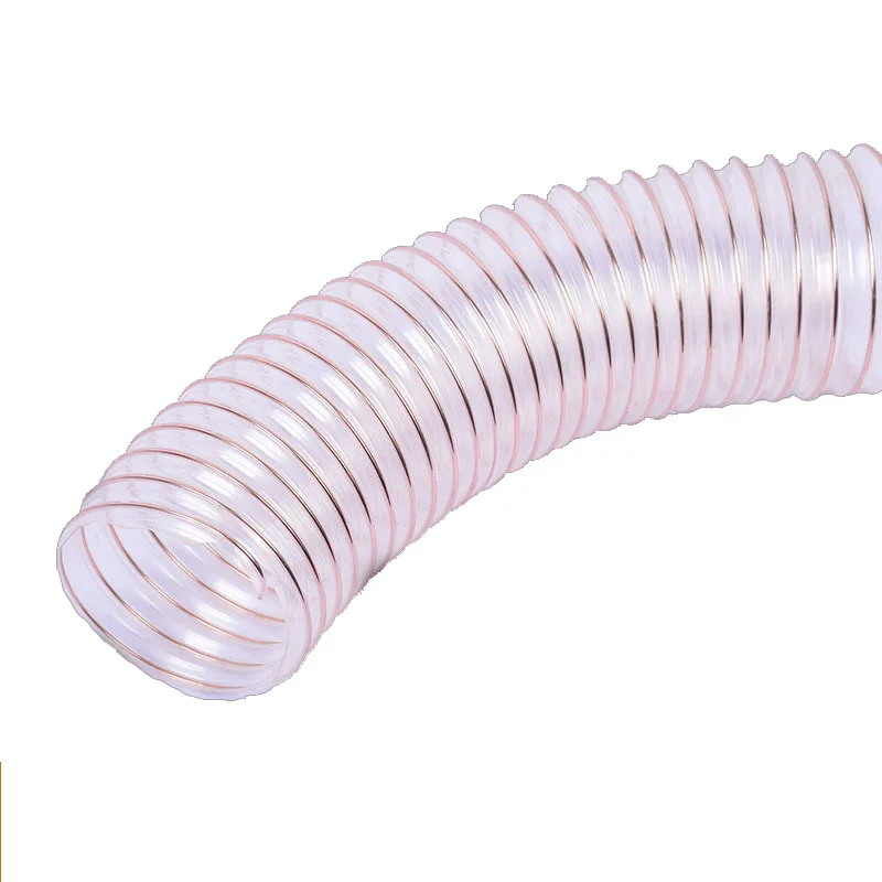 PU steel wire expansion pipe woodworking dust suction pipe pu steel wire polyurethane hose fan exhaust pipe