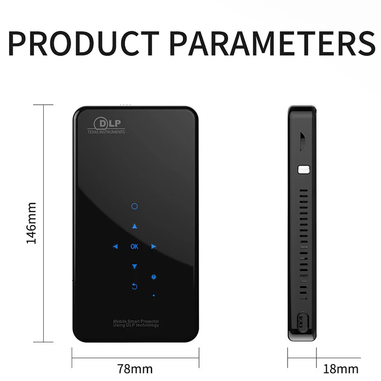 led mini pocket projector X2 BT DLP DMD + RGB LED S905 1 + 8GB / 2 + 16GB X2 Mini projector
