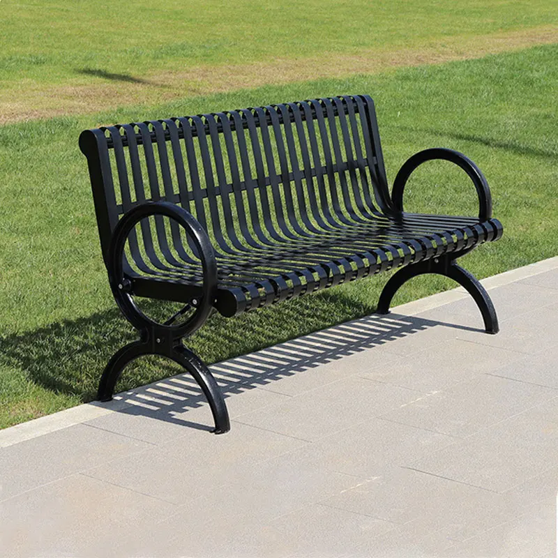 2 3 seater outside modern furniture luxury patio street bench seating outdoor park garden steel metal bench chair
